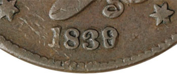 1839 1c Coronet Head Large Cent - Free Shipping USA - The Happy Coin